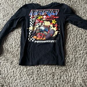 Nintendo Mario Kart Kids Long Sleeve Tee - Black and Red